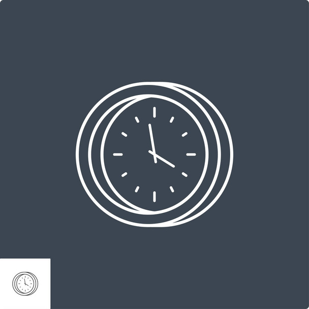 Clock Related Vector Line Icon - Вектор,изображение