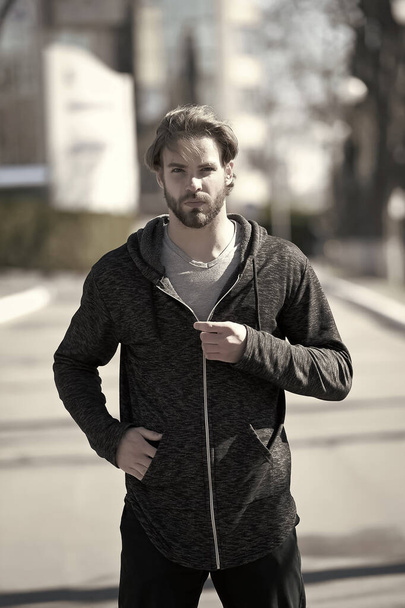 athletic man with beard in sportswear, sport fashion - Fotografie, Obrázek