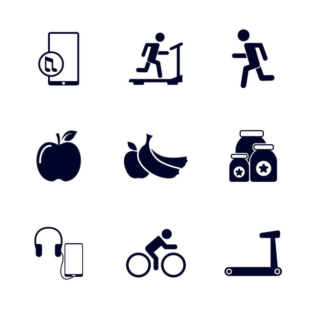 Set of Fitness laitteiden kuvakekonsepti, Creative Gym Symbol, Kuvitus - Vektori, kuva
