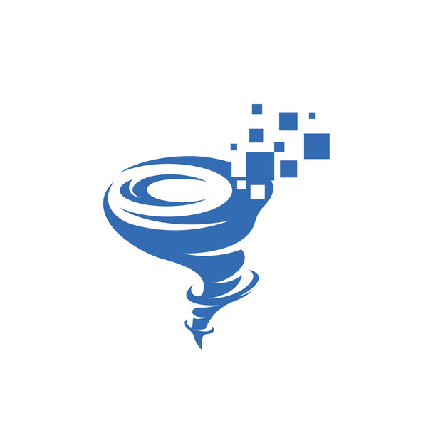Шаблон вектора логотипа Pixel Tornado, концепция логотипа Creative Twister, иконка - Вектор,изображение
