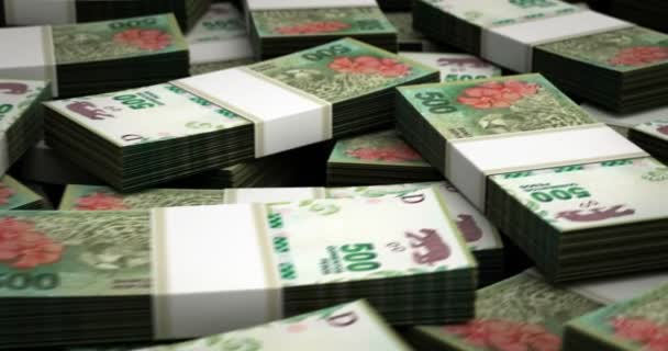 Argentinische Pesos in Milliardenhöhe aus nächster Nähe - Filmmaterial, Video
