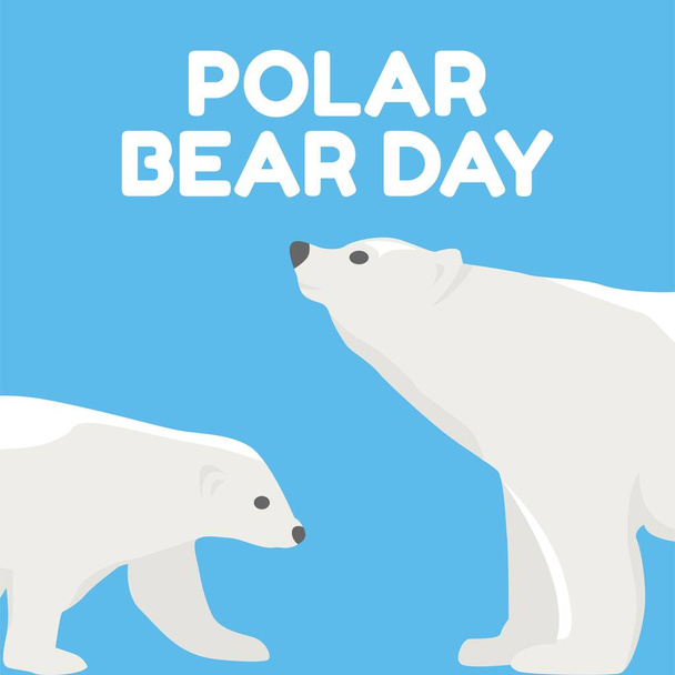 Ilustração do vetor do dia do urso polar. Adequado para cartão de saudação, cartaz e bandeira. - Vetor, Imagem