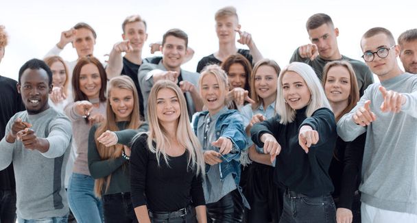 group of happy young people pointing at you. - Fotografie, Obrázek