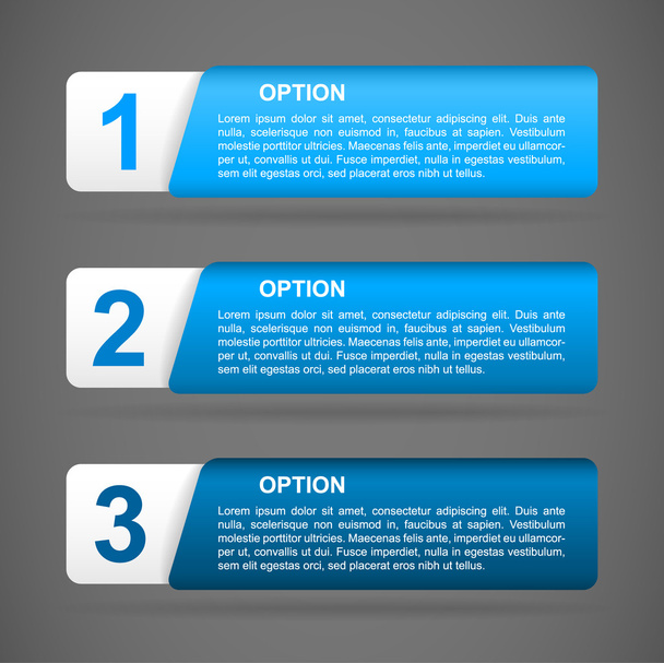 vector blue paper option labels - ベクター画像