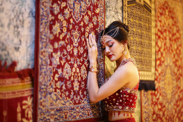 beautiful women sari costume portrait. - Photo, Image