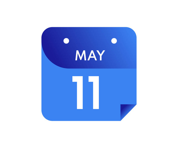 11 Mai, Journée unique dans le calendrier isolé sur fond blanc - Vecteur, image