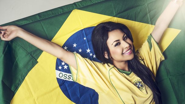 Brazil soccer football fan - Valokuva, kuva