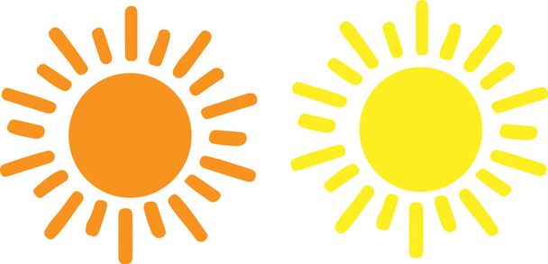 Sonnensymbol isoliert auf weißem Hintergrund - Vektor, Bild