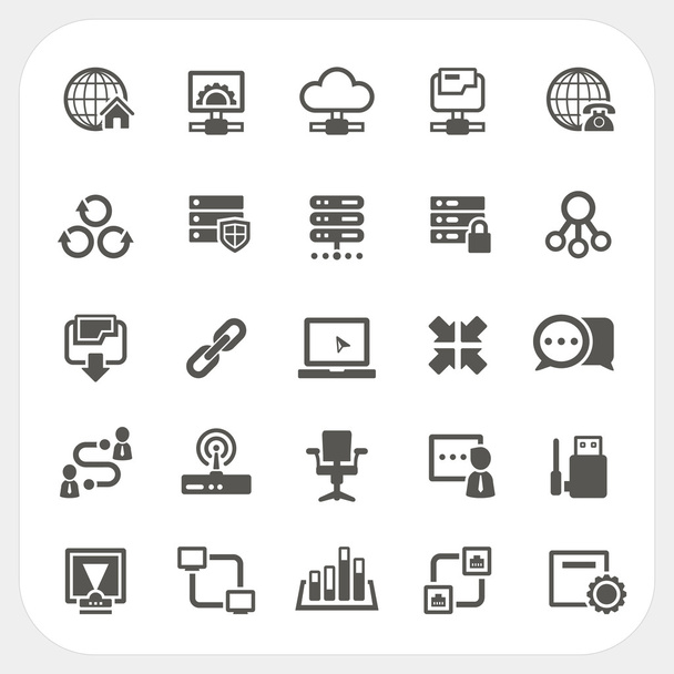 Network icons set - Vector, Image