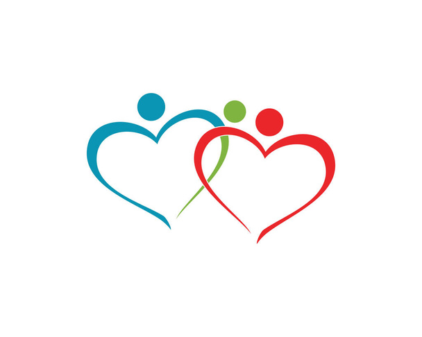 cuidado da família amor logotipo modelo ilustração design - Vetor, Imagem