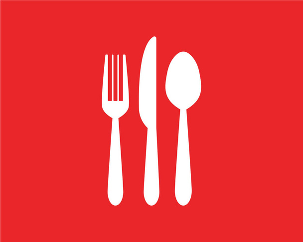 ilustración de la plantilla de logotipo de cuchara y tenedor - Vector, Imagen