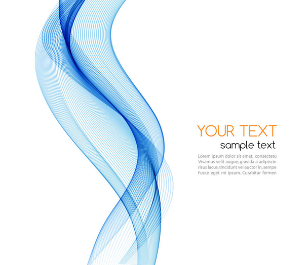 Vector blue abstract wave design element. Smoke lines - Διάνυσμα, εικόνα