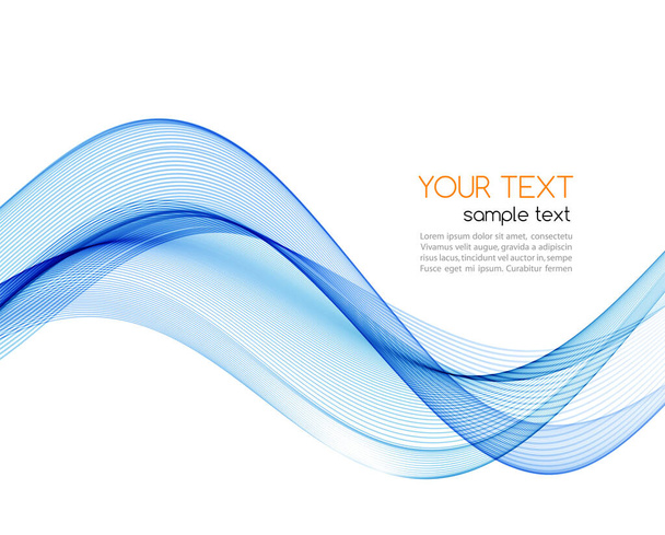 Vector blue abstract wave design element. Smoke lines - Vettoriali, immagini