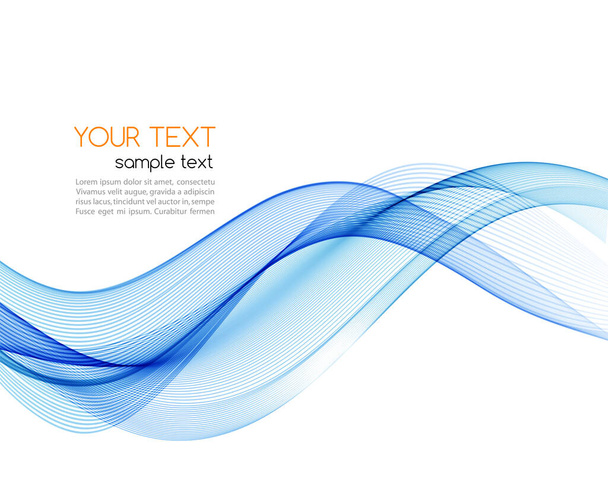 Vector blue abstract wave design element. Smoke lines - ベクター画像