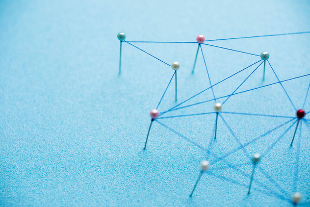 Global communications. Various connections pins. - 写真・画像