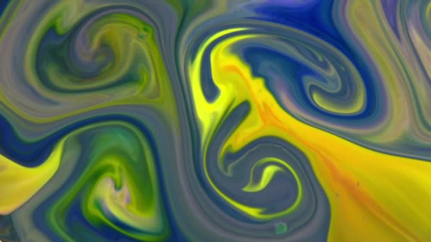 Soyut Sonsuz Renk Döngüleri ve Patlamalar Ayrıntılı Renkli Yüzey Boyaları Hipnotize Ediyor. - Video, Çekim