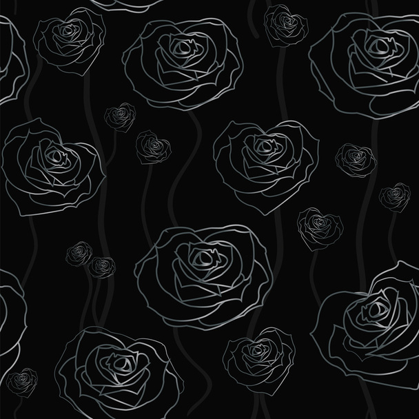 Floral rose background, seamless - Vektor, obrázek