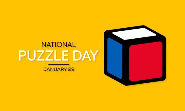 Векторная иллюстрация на тему Национального дня головоломок отмечается каждый год 29 января. - Вектор,изображение