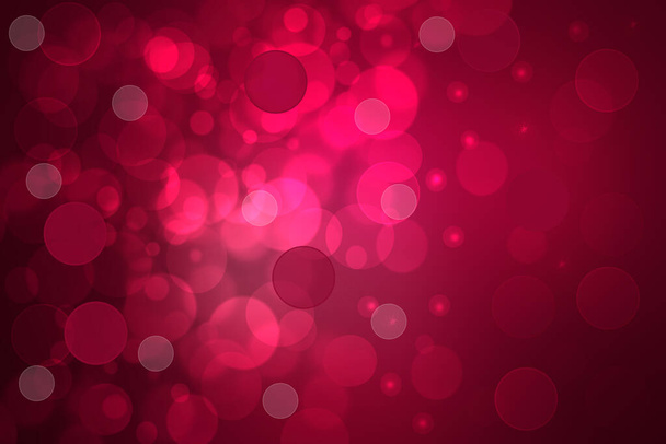 A festive abstract dark red Happy New Year or Christmas texture background and with color blurred bokeh lights and stars. Space for design. Card concept or advertising. - Foto, Imagen