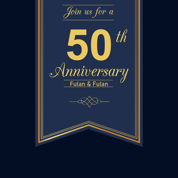 50 Years Anniversary Celebration Vector Template Design Illustration - Vector, Image
