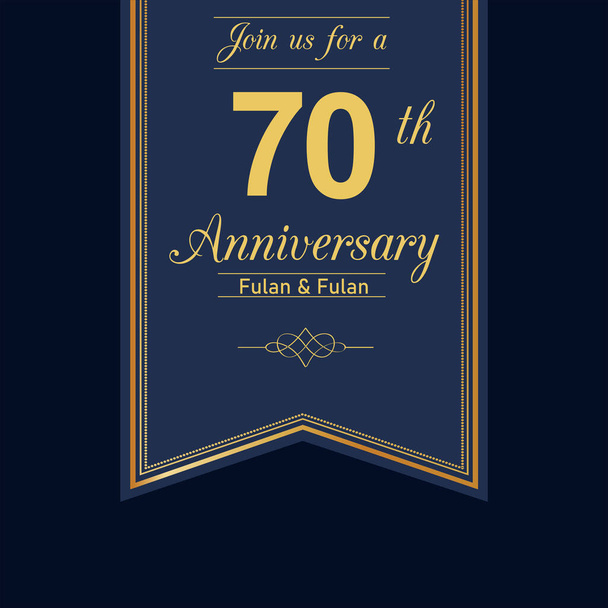 70 Years Anniversary Celebration Vector Template Design Illustration - Vector, Image