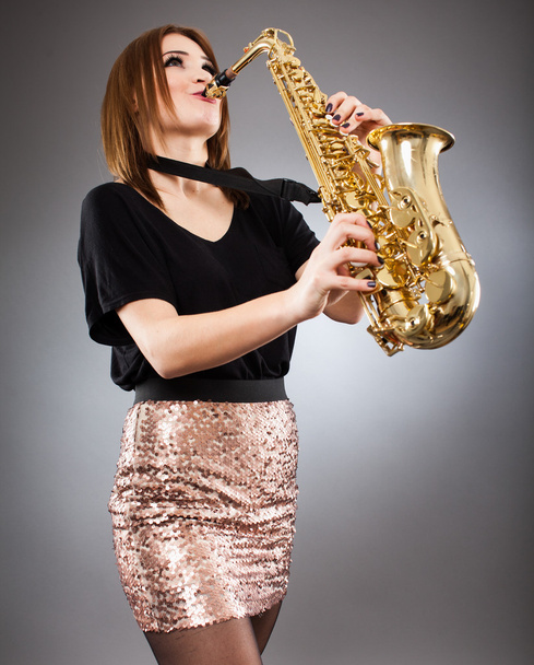 Saxophone player closeup - Foto, imagen