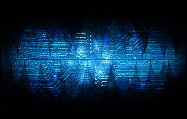 blau gefärbte moderne digitale Tapete, Technologiekonzept - Vektor, Bild