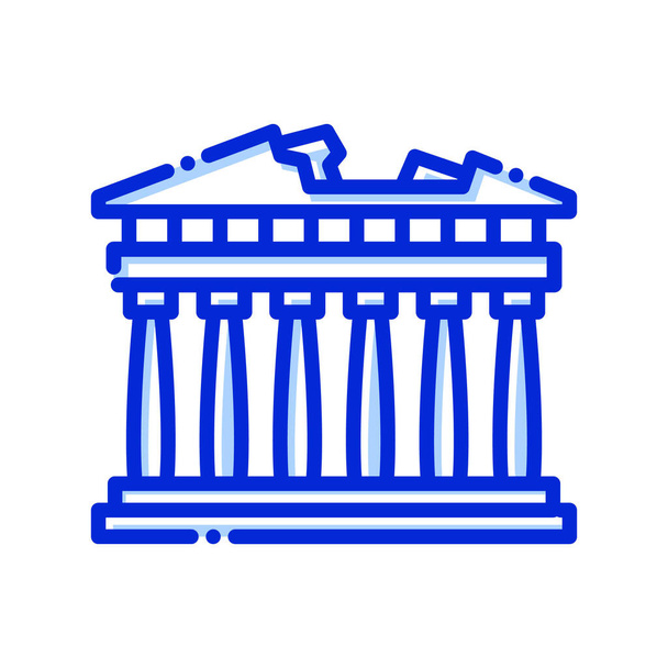 Acropolis, Athens, Greece, monuments fully editable vector icons - Vector, Image