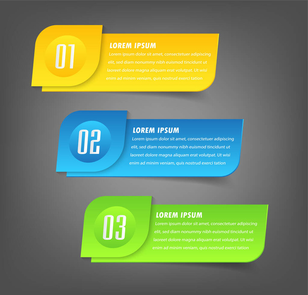 colorful modern text box template for website, computer graphic technology and internet, banner - Vetor, Imagem