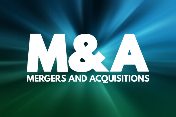 M & A - Acrónimo de fusiones y adquisiciones, fondo de concepto empresarial - Foto, Imagen