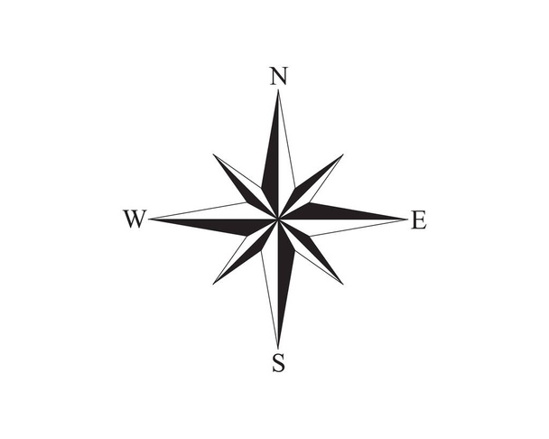 Modèle de logo boussole conception d'illustration d'icône vectorielle - Vecteur, image