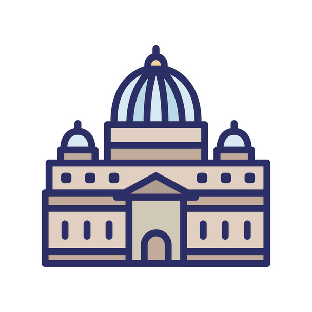 Peters-Kathedrale, Vatikan, Petrus, Heiliger voll editierbare Vektorsymbole - Vektor, Bild