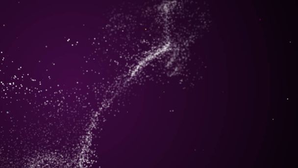 紫色の抽象的な背景と白い輝き粒子3Dレンダリング. - 写真・画像