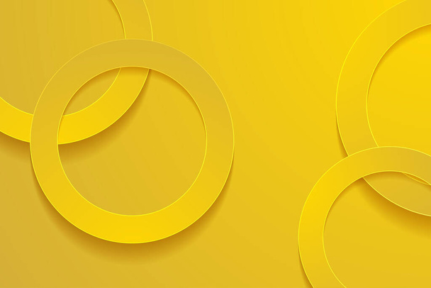 gold backgrounds. 3d circle papercut layer background. - Vecteur, image