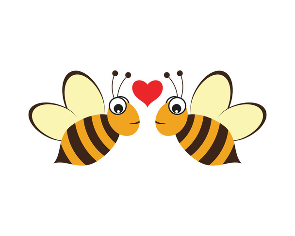 Дизайн векторных иконок с логотипом пчелы - Вектор,изображение