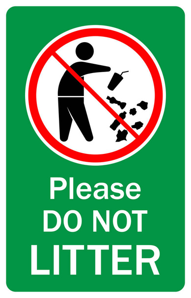 Please do not litter sign - Vector, Image