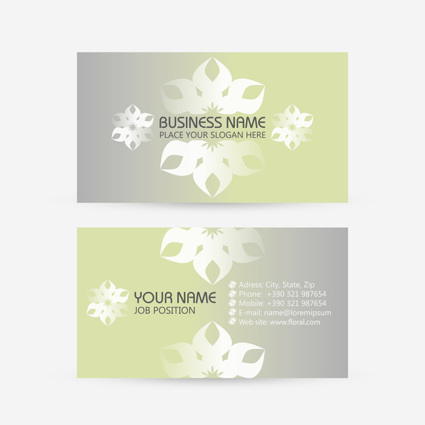 Business card. Floral - Vector, Image