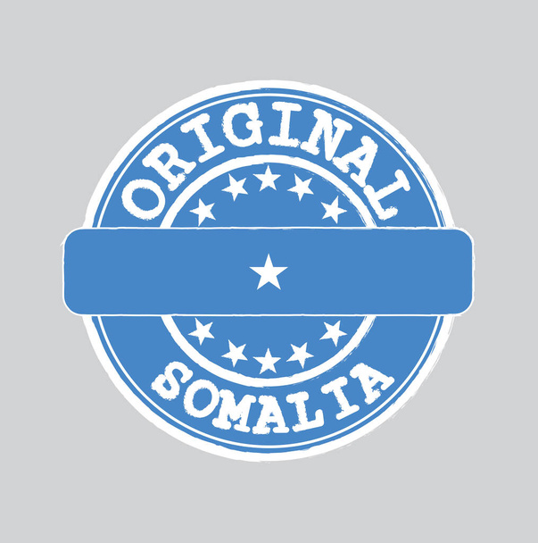 Vector Stamp of Original logo z tekstem Somalia i Wiązanie w środku z flagą narodową. Grunge Rubber Texture Pieczęć Oryginalna z Somalii. - Wektor, obraz