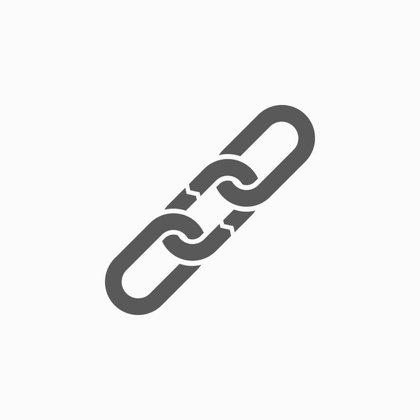icono de la cadena rota, icono de la cadena, vector de enlace, vector de conexión, ilustración de bloqueo - Vector, imagen