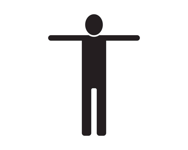 Человеческий силуэт на белом фоне, векторный шаблон логотипа - Вектор,изображение
