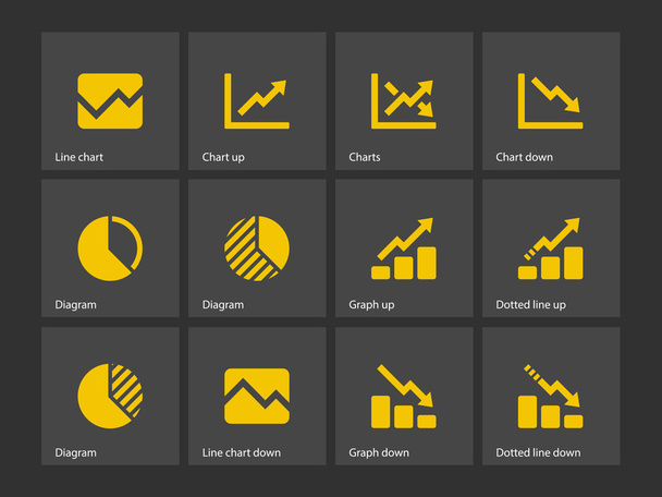 Line chart and Diagram icons. - Vector, Image