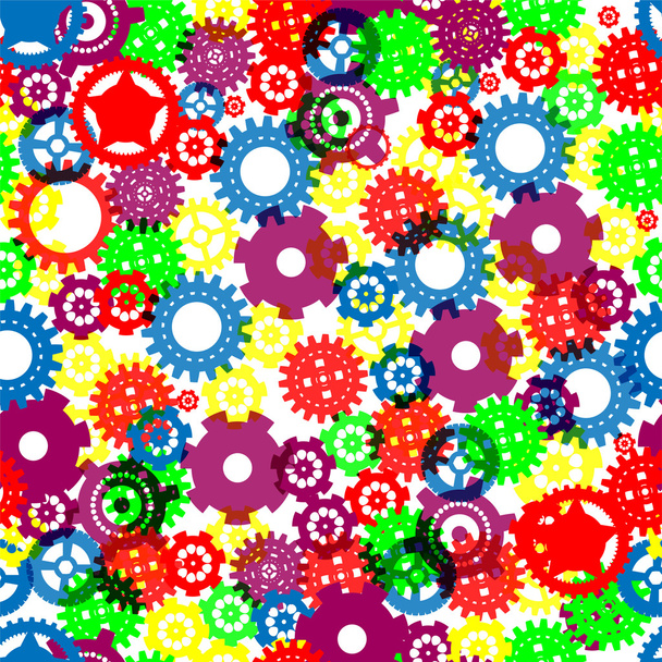 Color-full Seamless gears - Vector, Image