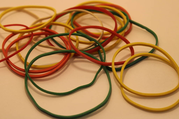 colorful rubber bands close view - Photo, Image