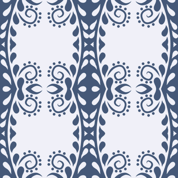 Indigo blue hand drawn seamless pattern - Photo, Image