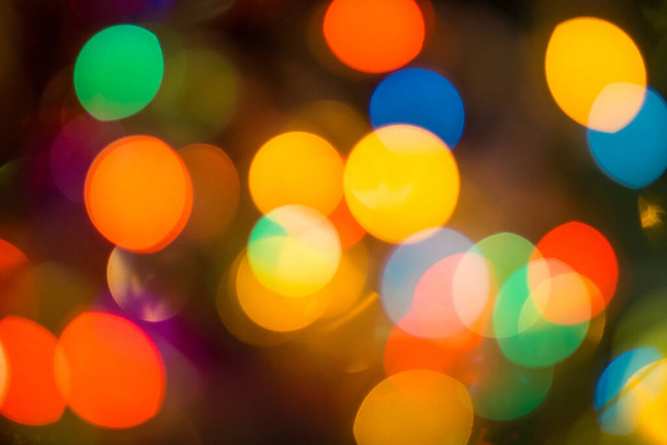 Blur - abstract bokeh circle string lights for background wallpaper - Photo, Image
