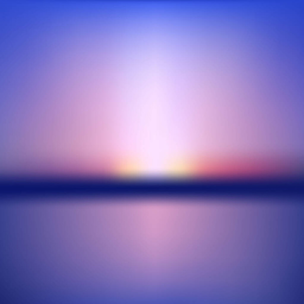 Hintergrund Sonnenuntergang auf dem Meer Wasser Sonnenreflexion. Abstrakter Sonnenuntergang mit defokussiertem Licht - Vektor, Bild