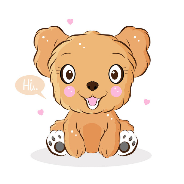cute little dog vector illustration - Vector, Image