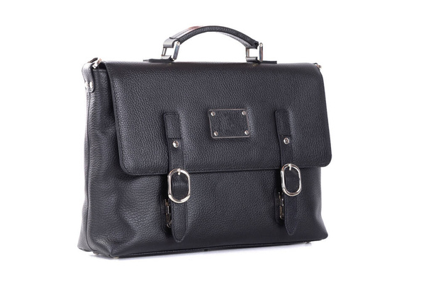 handbag made of genuine leather close up on a white background - Photo, Image
