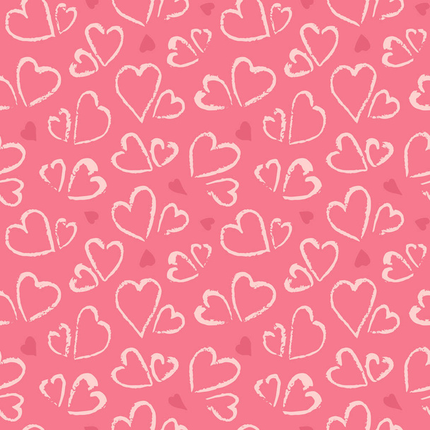 Beautiful Vector illustration. Seamless pattern with hearts. - Vector, afbeelding