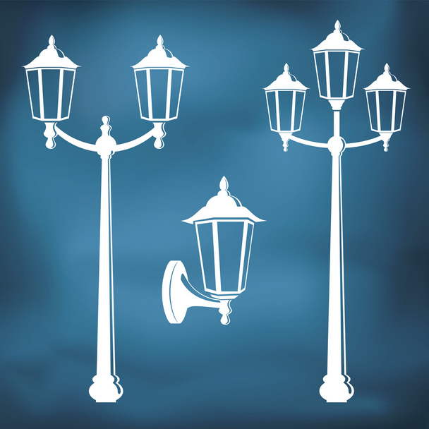 Graphic vintage street lantern - Vector, Image